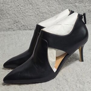 Cole Haan Ina Black Leather Shootie Shoes Pointed Toe Heels Booties 7B NEW